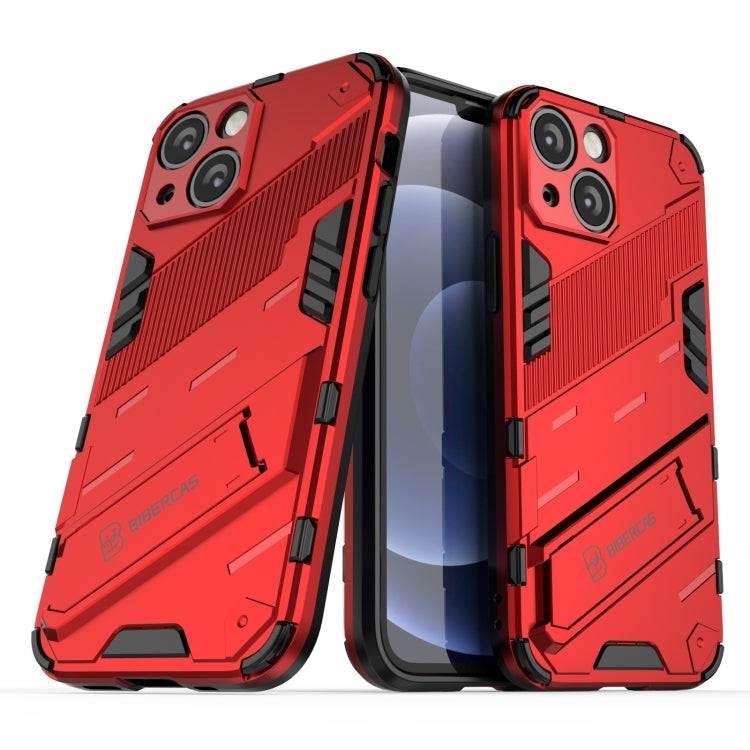 For iPhone 13 Punk Armor 2 in 1 PC + TPU Phone Case with Invisible Holder(Red) by buy2fix