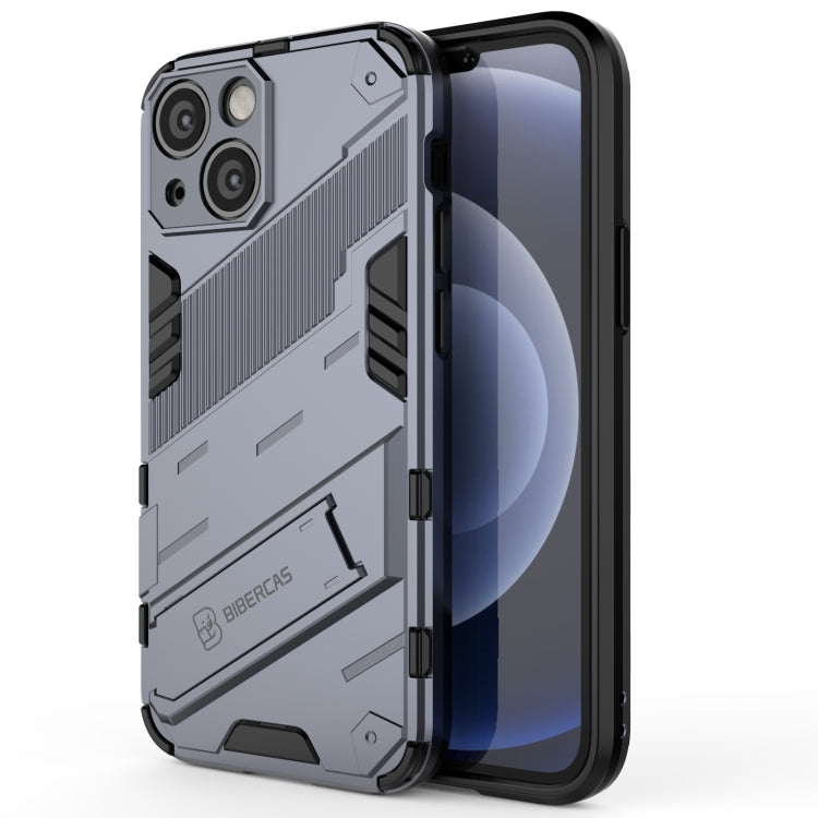 For iPhone 13 Punk Armor 2 in 1 PC + TPU Phone Case with Invisible Holder(Grey) by buy2fix