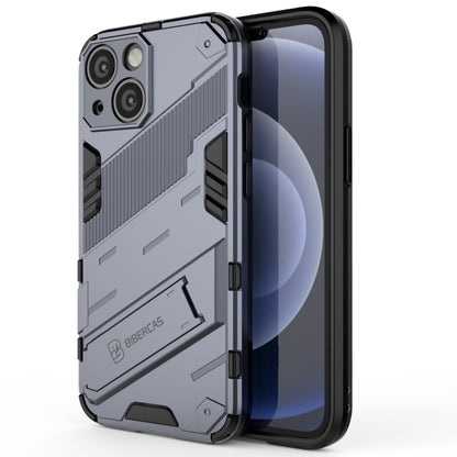 For iPhone 13 Punk Armor 2 in 1 PC + TPU Phone Case with Invisible Holder(Grey) by buy2fix
