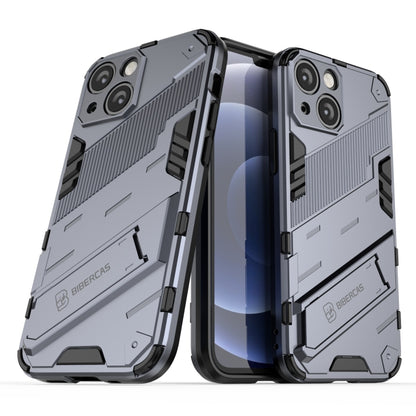 For iPhone 13 Punk Armor 2 in 1 PC + TPU Phone Case with Invisible Holder(Grey) by buy2fix
