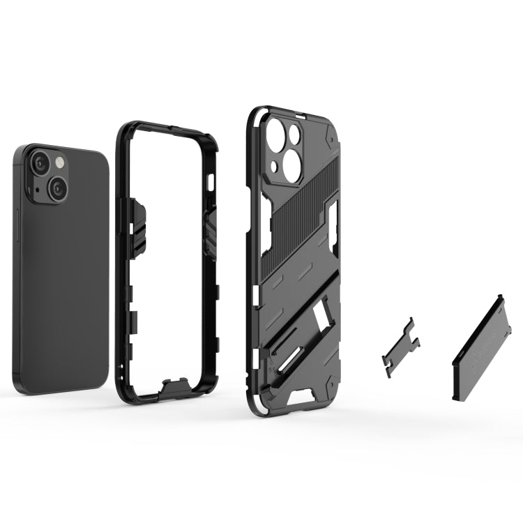 For iPhone 13 Punk Armor 2 in 1 PC + TPU Phone Case with Invisible Holder(Grey) by buy2fix