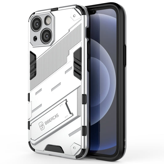 For iPhone 13 Punk Armor 2 in 1 PC + TPU Phone Case with Invisible Holder(White) by buy2fix