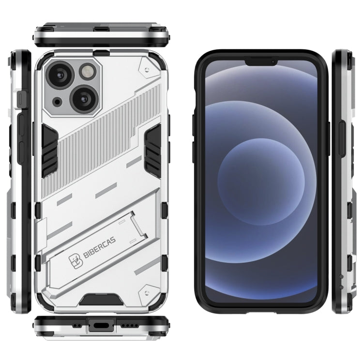For iPhone 13 Punk Armor 2 in 1 PC + TPU Phone Case with Invisible Holder(White) by buy2fix