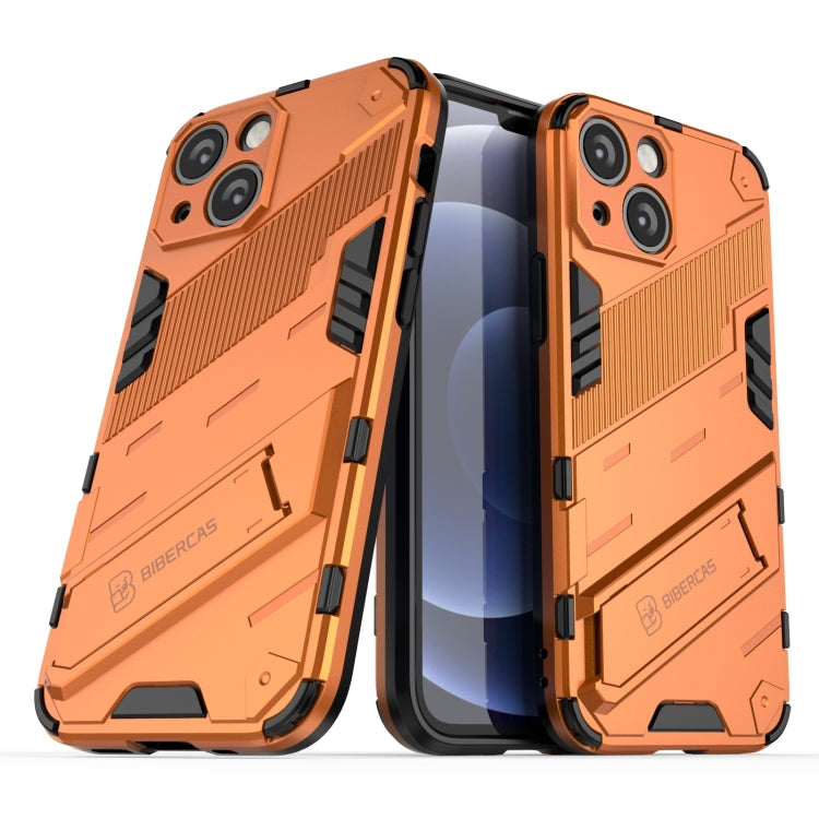 For iPhone 13 Punk Armor 2 in 1 PC + TPU Phone Case with Invisible Holder(Orange) by buy2fix