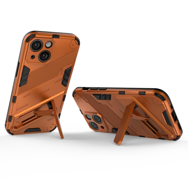 For iPhone 13 Punk Armor 2 in 1 PC + TPU Phone Case with Invisible Holder(Orange) by buy2fix