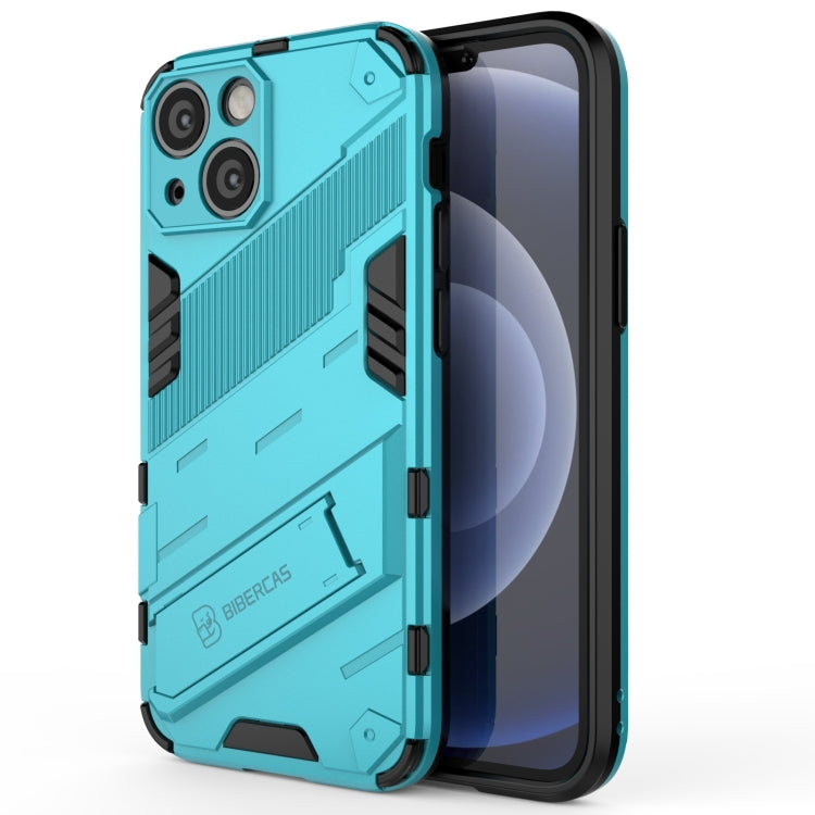 For iPhone 13 Punk Armor 2 in 1 PC + TPU Phone Case with Invisible Holder(Blue) by buy2fix