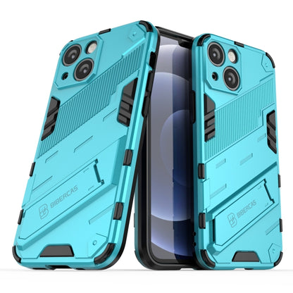 For iPhone 13 Punk Armor 2 in 1 PC + TPU Phone Case with Invisible Holder(Blue) by buy2fix