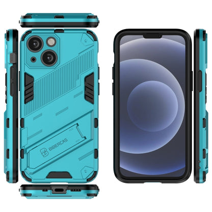 For iPhone 13 Punk Armor 2 in 1 PC + TPU Phone Case with Invisible Holder(Blue) by buy2fix