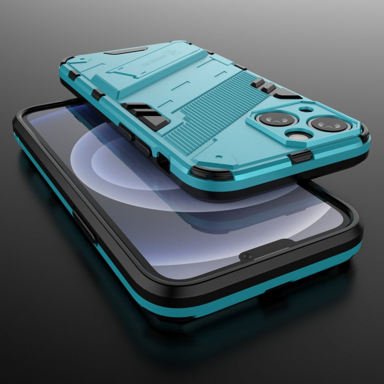 For iPhone 13 Punk Armor 2 in 1 PC + TPU Phone Case with Invisible Holder(Blue) by buy2fix