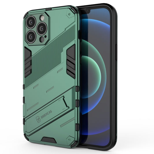 For iPhone 13 Pro Max Punk Armor 2 in 1 PC + TPU Phone Case with Invisible Holder (Green) by buy2fix