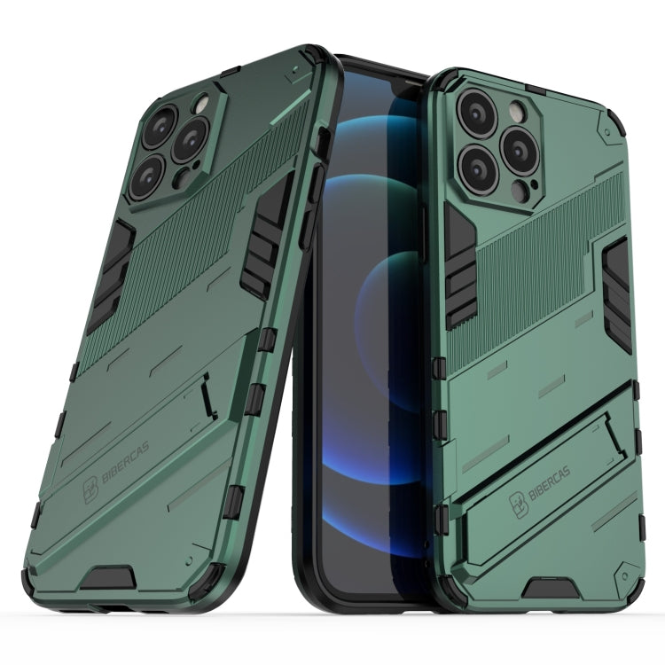 For iPhone 13 Pro Max Punk Armor 2 in 1 PC + TPU Phone Case with Invisible Holder (Green) by buy2fix
