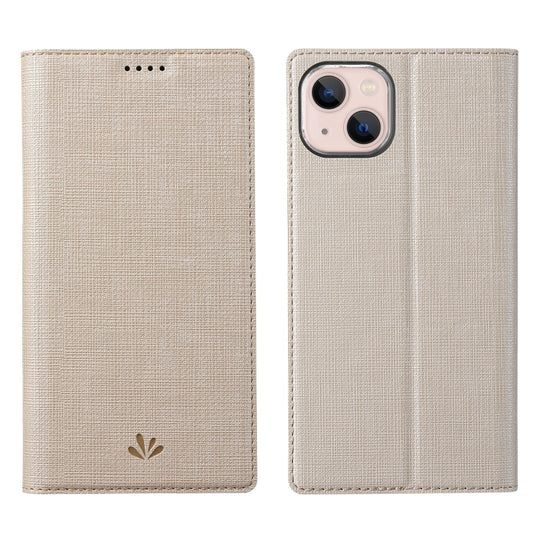 For iPhone 13 ViLi DMX Series Shockproof Magsafe Magnetic Horizontal Flip Leather Phone Case(Gold)