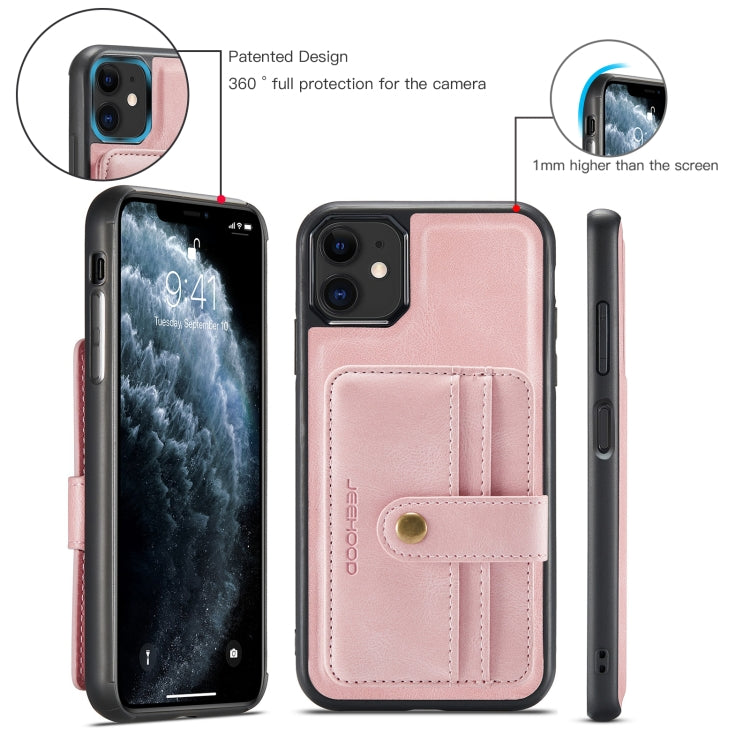 For iPhone 11 Pro JEEHOOD RFID Blocking Anti-Theft Wallet Phone Case (Pink) - iPhone 11 Pro Cases by JEEHOOD | Online Shopping UK | buy2fix