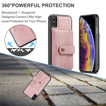 For iPhone XR JEEHOOD RFID Blocking Anti-Theft Wallet Phone Case(Pink) - iPhone 12 / 12 Pro Cases by JEEHOOD | Online Shopping UK | buy2fix