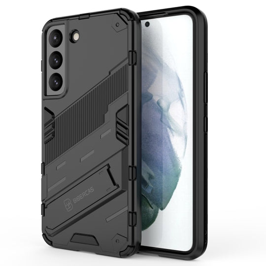 For Samsung Galaxy S22 5G Punk Armor 2 in 1 PC + TPU Shockproof Phone Case with Invisible Holder(Black)