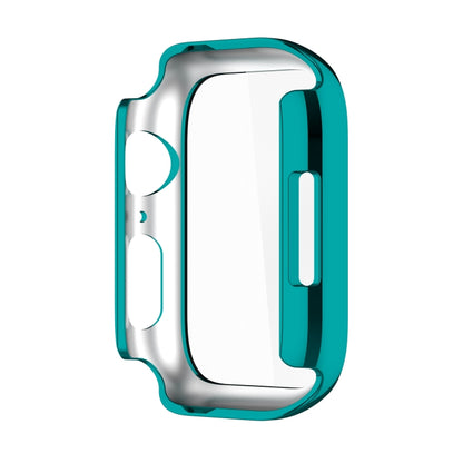 Electroplating Shockproof PC Protective Case with Tempered Glass Film For Apple Watch Series 9 / 8 / 7 41mm(Emerald Green) by buy2fix