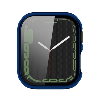 Electroplating Shockproof PC Protective Case with Tempered Glass Film For Apple Watch Series 9 / 8 / 7 41mm(Starry Blue) by buy2fix