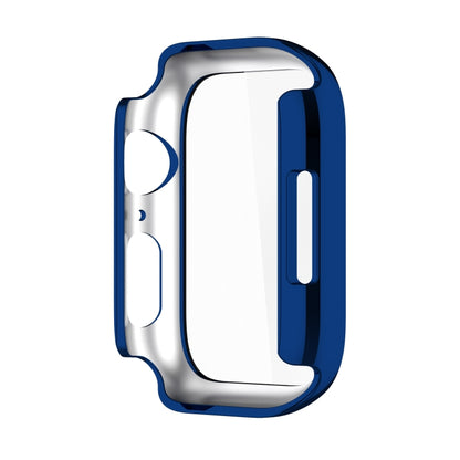 Electroplating Shockproof PC Protective Case with Tempered Glass Film For Apple Watch Series 9 / 8 / 7 41mm(Starry Blue) by buy2fix