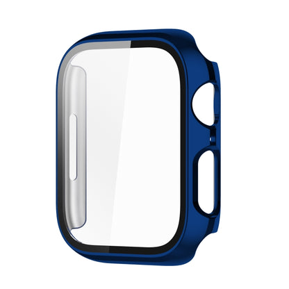 Electroplating Shockproof PC Protective Case with Tempered Glass Film For Apple Watch Series 9 / 8 / 7 41mm(Starry Blue) by buy2fix
