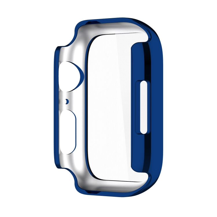 Electroplating Shockproof PC Protective Case with Tempered Glass Film For Apple Watch Series 9 / 8 / 7 45mm(Starry Blue) by buy2fix