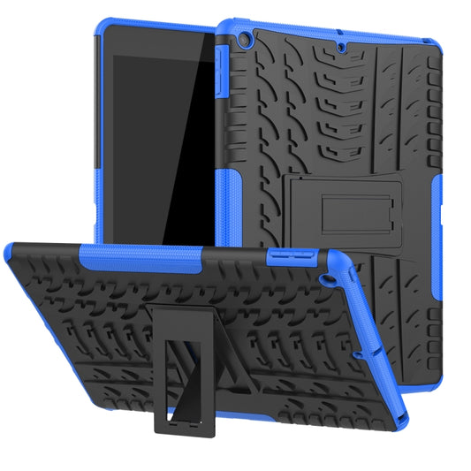 For iPad 10.2 2021 / 2020 / 2019 Tire Texture TPU + PC Shockproof Case with Holder(Blue) - iPad 10.2 Cases by buy2fix | Online Shopping UK | buy2fix