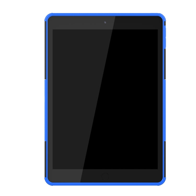 For iPad 10.2 2021 / 2020 / 2019 Tire Texture TPU + PC Shockproof Case with Holder(Blue) - iPad 10.2 Cases by buy2fix | Online Shopping UK | buy2fix