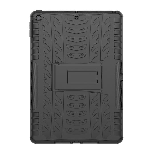 For iPad 10.2 2021 / 2020 / 2019 Tire Texture TPU + PC Shockproof Case with Holder(Black) - iPad 10.2 Cases by buy2fix | Online Shopping UK | buy2fix