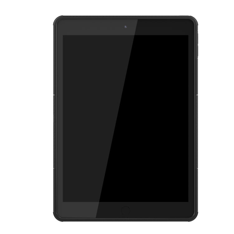 For iPad 10.2 2021 / 2020 / 2019 Tire Texture TPU + PC Shockproof Case with Holder(Black) - iPad 10.2 Cases by buy2fix | Online Shopping UK | buy2fix