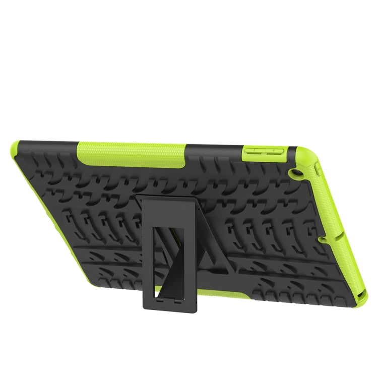 For iPad 10.2 2021 / 2020 / 2019 Tire Texture TPU + PC Shockproof Case with Holder(Green) - iPad 10.2 Cases by buy2fix | Online Shopping UK | buy2fix