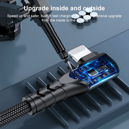 A6 PD 20W USB-C / Type-C to 8 Pin Elbow Data Cable for iPhone, iPad, Length:1m(Black) by buy2fix