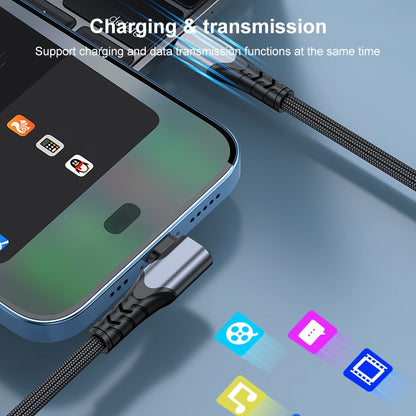 A6 PD 20W USB-C / Type-C to 8 Pin Elbow Data Cable for iPhone, iPad, Length:1m(Grey) by buy2fix