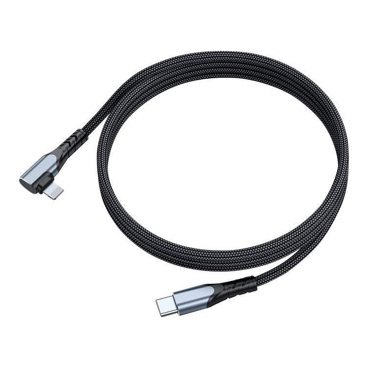 A6 PD 20W USB-C / Type-C to 8 Pin Elbow Data Cable for iPhone, iPad, Length:2m(Grey) by buy2fix