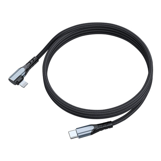 A6 PD 20W USB-C / Type-C to 8 Pin Elbow Data Cable for iPhone, iPad, Length:2m(Grey) by buy2fix