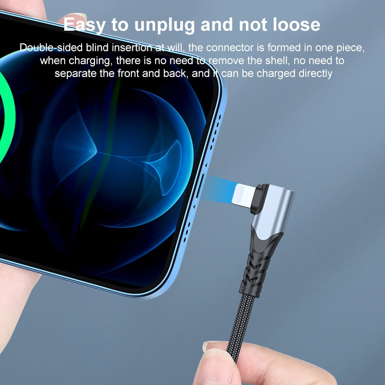 A6 PD 20W USB-C / Type-C to 8 Pin Elbow Data Cable for iPhone, iPad, Length:2m(Grey) by buy2fix