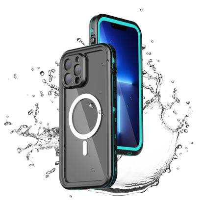 For iPhone 13 PC + TPU + PET Shockproof Magsafe Waterproof Phone Case(Grass Blue) - iPhone 13 Cases by buy2fix | Online Shopping UK | buy2fix