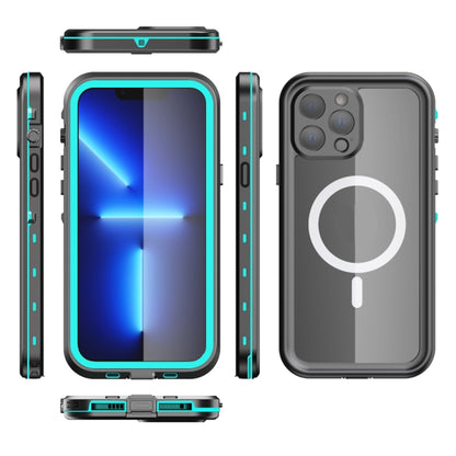 For iPhone 13 PC + TPU + PET Shockproof Magsafe Waterproof Phone Case(Grass Blue) - iPhone 13 Cases by buy2fix | Online Shopping UK | buy2fix