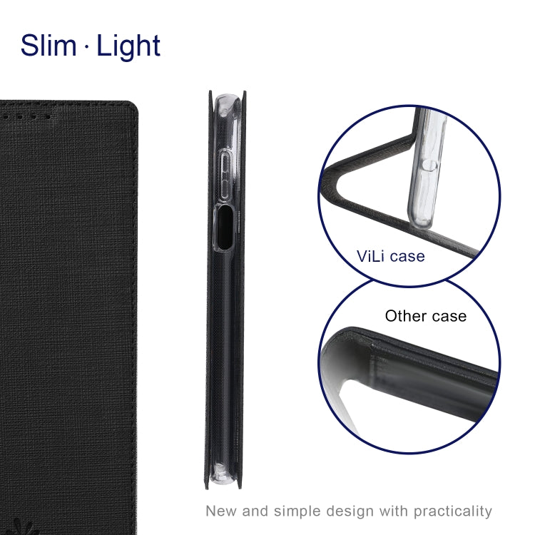 For OnePlus Nord N200 5G ViLi DMX Series Magnetic Attraction Leather Phone Case(Black) - OnePlus Cases by ViLi | Online Shopping UK | buy2fix