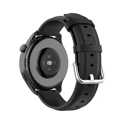 For Huawei Watch GT 3 42mm 20mm Round Tail Leather Watch Band(Black) by buy2fix