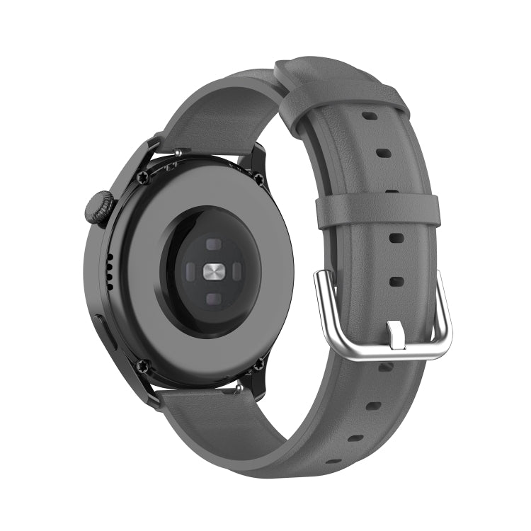 For Huawei Watch GT 3 42mm 20mm Round Tail Leather Watch Band(Grey) by buy2fix