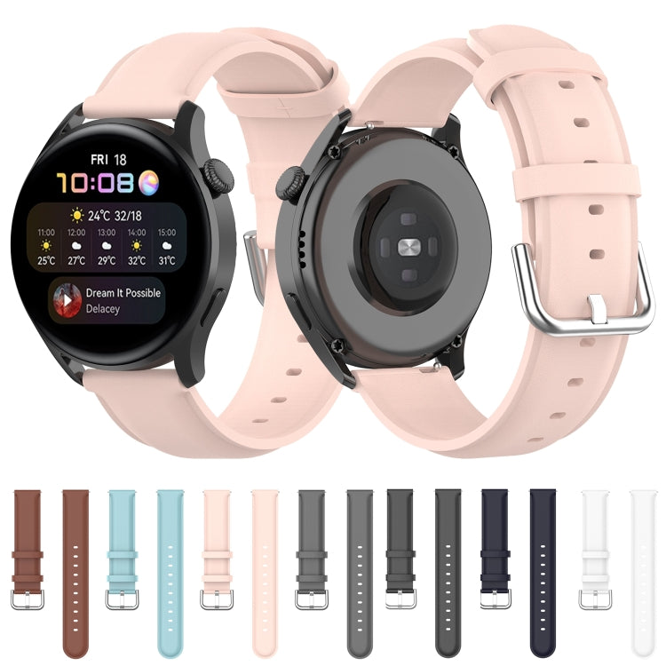 For Huawei Watch GT 3 42mm 20mm Round Tail Leather Watch Band(Black) by buy2fix