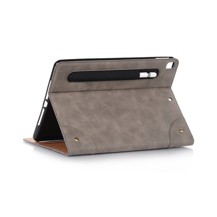 For iPad 10.2 / 10.5 Retro Book Style Horizontal Flip Leather Case with Holder & Card Slots & Wallet(Grey) - iPad 10.2 Cases by buy2fix | Online Shopping UK | buy2fix