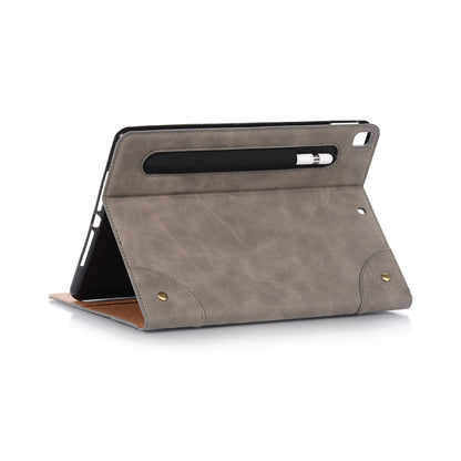 For iPad 10.2 / 10.5 Retro Book Style Horizontal Flip Leather Case with Holder & Card Slots & Wallet(Grey) - iPad 10.2 Cases by buy2fix | Online Shopping UK | buy2fix