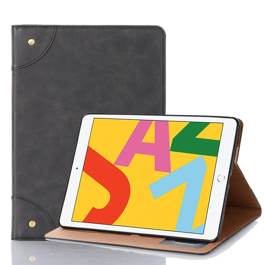 For iPad 10.2 / 10.5 Retro Book Style Horizontal Flip Leather Case with Holder & Card Slots & Wallet(Black) - iPad 10.2 Cases by buy2fix | Online Shopping UK | buy2fix