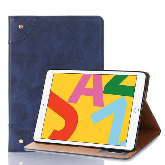 For iPad 10.2 / 10.5 Retro Book Style Horizontal Flip Leather Case with Holder & Card Slots & Wallet(Dark Blue) - iPad 10.2 Cases by buy2fix | Online Shopping UK | buy2fix