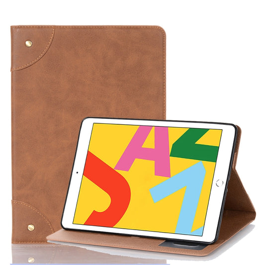For iPad 10.2 / 10.5 Retro Book Style Horizontal Flip Leather Case with Holder & Card Slots & Wallet(Brown) - iPad 10.2 Cases by buy2fix | Online Shopping UK | buy2fix