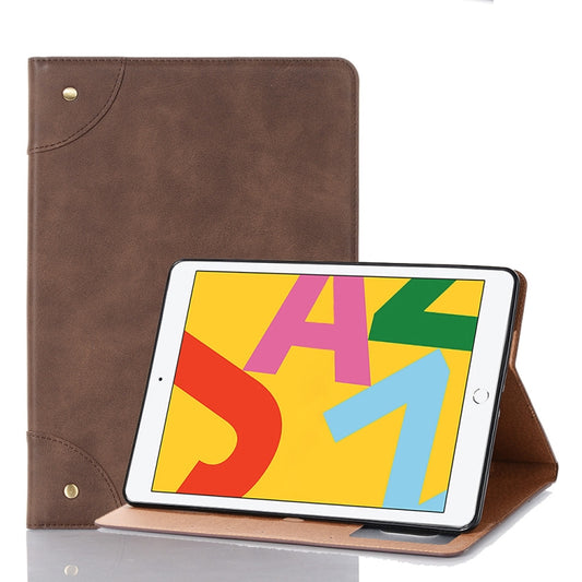 For iPad 10.2 / 10.5 Retro Book Style Horizontal Flip Leather Case with Holder & Card Slots & Wallet(Coffee) - iPad 10.2 Cases by buy2fix | Online Shopping UK | buy2fix