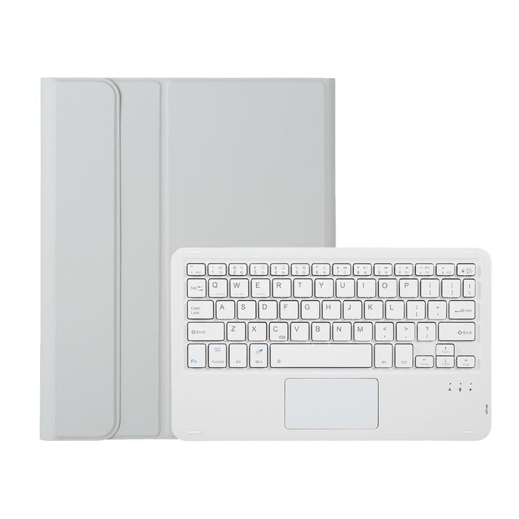 A102B-A Lambskin Texture Square Keycap Bluetooth Keyboard Leather Case with Touch Control For iPad Pro 10.5 inch / 10.2 2021 & 2020 & 2019 / Air 3(Grey) - Universal by buy2fix | Online Shopping UK | buy2fix