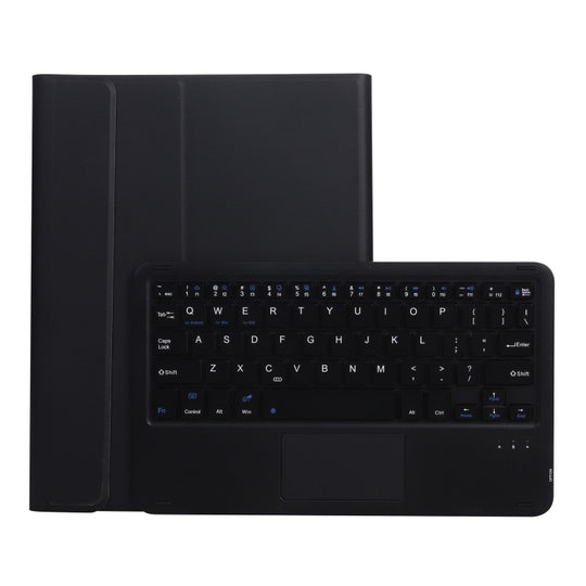 A11B-A Lambskin Texture Square Keycap Bluetooth Keyboard Leather Case with Touch Control For iPad Air 5 / 4 2020 10.9 / Pro 11 inch 2021 & 2020 & 2018(Black)