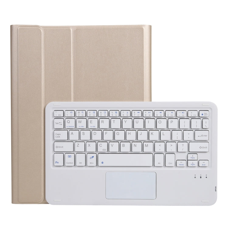 A11B-A Lambskin Texture Square Keycap Bluetooth Keyboard Leather Case with Touch Control For iPad Air 5 / 4 2020 10.9 / Pro 11 inch 2021 & 2020 & 2018(Gold) - Universal by buy2fix | Online Shopping UK | buy2fix