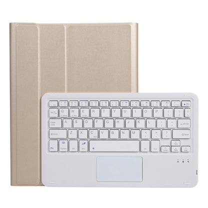 A11B-A Lambskin Texture Square Keycap Bluetooth Keyboard Leather Case with Touch Control For iPad Air 5 / 4 2020 10.9 / Pro 11 inch 2021 & 2020 & 2018(Gold) - Universal by buy2fix | Online Shopping UK | buy2fix